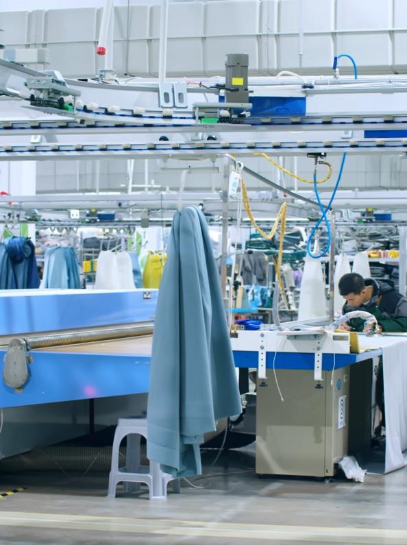Sewing and finishing line at our Shaoxing curtain factory